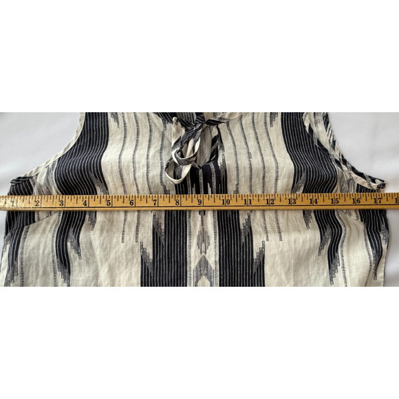 Women's CoverUp Dress Linen St. Tropez West 8 Black White Coastal Sleeveless - Picture 6 of 7